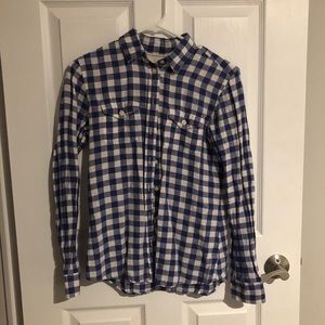 Blue and white flannel